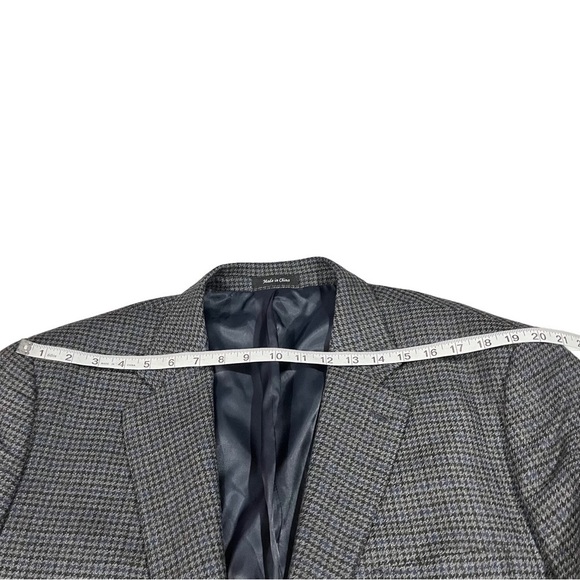 Ralph Lauren Chaps Grey Red Melange Houndstooth 2 Button Suit Jacket Sz 48L Wool - Picture 14 of 16